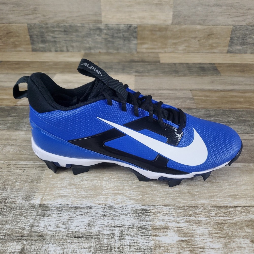 Nike Alpha Menace 4 Shark Cleats Sz 12 Bright Blue White Football Cleats